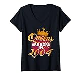 Photo Gallery donna queens are born in 2004 20 years old funny 20th birthday maglietta con collo a v Photo Gallery donna queens are born in 2004 20 years old funny 20th birthday maglietta con collo a v