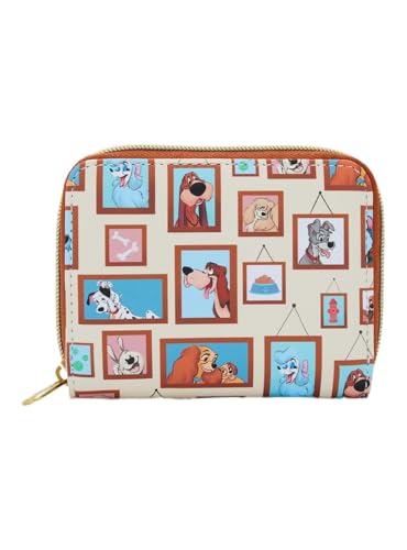 Loungefly Disney Dogs Gallery Mini Zipper Wallet BROWN NONE