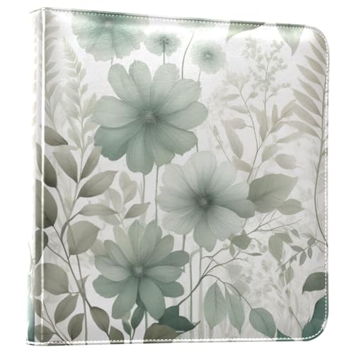 Álbum de fotos autoadhesivo Scrapbook álbum DIY Cuero PU color gris azul cadete 3 anillos 40 páginas 8x10 para recuerdos miniatura 1