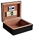 GERMANUS Sigari Humidor Asculum con Igrometro Digitale e Umidificatore Manuale Nero