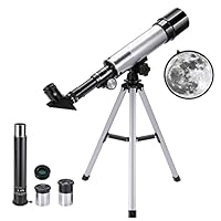 Telescope for Kids, Uverbon Astronomical Telescope 360/50mm 90X HD Outdoor Monocular Space Telescopes with Adjustable Tripod, Portable Refractor Spotting Scope for Kids and Beginners
