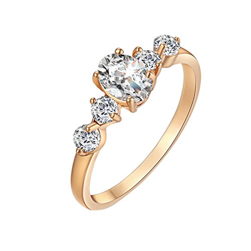 Bague en cristal solitaire 18k élégante pour femme avec ornements étincelants taille P