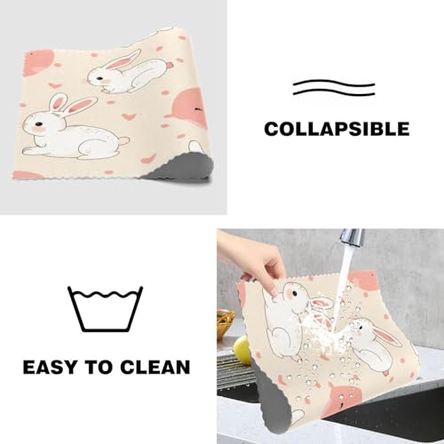 Set de table antidérapant et résistant à la chaleur motif lapin rose