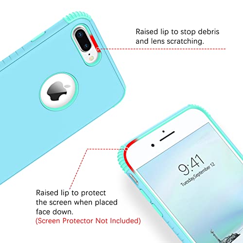 Coque iPhone 8 Plus / 7 Plus BENTOBEN hybride 2 en 1 bleu menthe