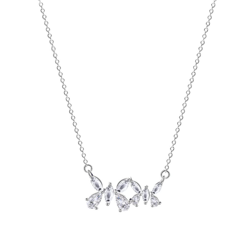 TBDdsd Necklaces, Sterling Sweet Necklace For Women, S925 Silver Butterfly Zircon Dainty Trendy Choker Delicate Chain Gift Jewelry For Her Girls Couples
