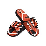 FOCO Cincinnati Bengals NFL Mens Colorblock Big Logo Gel Slide - L