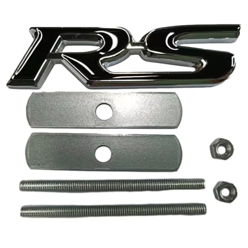 Image of 3D Raised Letters RS Emblem Grill Metal Badge Fits for Camaro Series Automotive Decoration(Black)