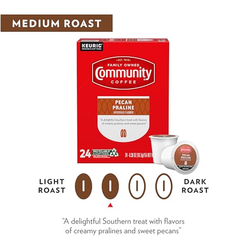 Image of Community Coffee Pecan Praline Medium Roast Single Serve Keurig K-Cup Pods 32 ct Box
