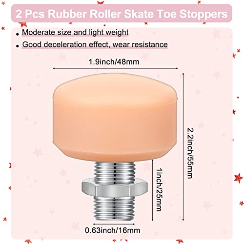 Libima 2 Pack Roller Skate Toe Stops Adjustable Rubber Plugs Brake Block Rubber Roller Skate Toe Stoppers For Lightweight Easy To Install Replacement Accessoriess Parts For Gifts Friend Neighbors #TOP3