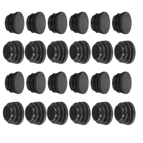LIANRISES 24 Pezzi 25mm Tappi Sedie Rotondi Terminali In Gomma, Tappi Per Gambe Sedie Nero, Divano, Tavolo, Scaffale, Protezione Scorrevole