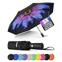 Seniny Windproof Travel Umbrella, Automatic Umbrellas for Rain, Portable & Compact Umbrellas for Backpack, Strong UV for Protection, Folding Small Sun Umbrella for Car, Walking