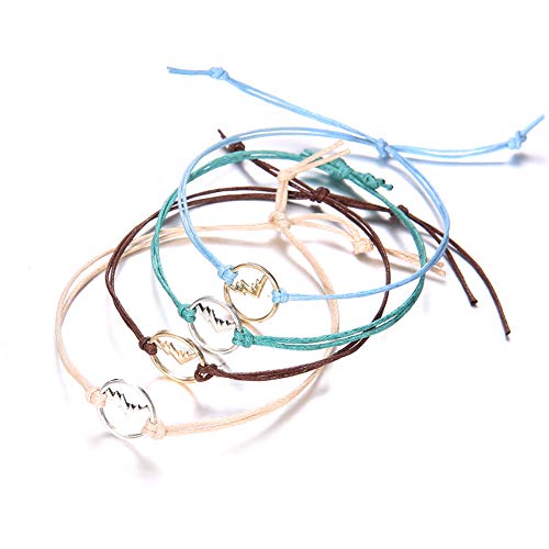 Preisvergleich Produktbild bismarckber 4-teiliges mehrschichtiges Charm-Armband für Frauen, Boho Schmuck