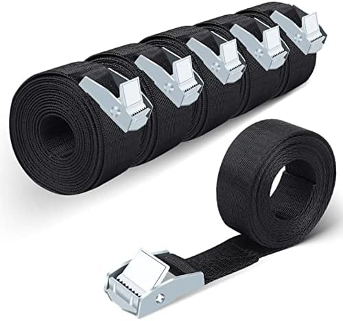 6Pcs Tie-Down Straps, Heavy Duty Lashing Straps 2m Tension Belts Ratchet Straps Luggage Straps Capacity 250KG with Metal Buckle for Motorcycles,Trucks,Cargo,Bicycles