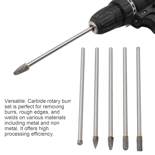 Set de 5 fresas rotativas de carburo 6x8mm miniatura 2