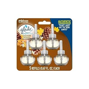Glade PlugIns Refills Air Freshener, Scented and Essential Oils for Home and Bathroom, Cashmere Woods, 3.35 Fl Oz, 5 Count ( Packaging May Vary )