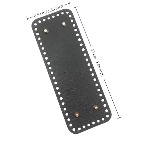 PU Leather Crochet Bag Bottom Set - 3pcs 3 Sizes Rectangle Shaper Cushion Base with Holes for DIY Shoulder Bags Purse - Black for Knitting and Crochet Enthusiasts CW026 — view 4