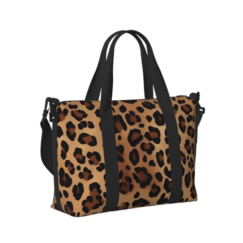 Travel Duffel Bag for Men Gym Bag, Leopard Print Luggage Bag with Shoulder Strap, Large Gym Tote Bag for Women, Weekender Overnight Bag, Foldable Carry on Bag for Airplane2
