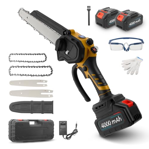 Trsaow Motosega a batteria 8 pollici, mini-sega a catena con