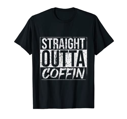 Straight Outta ataúd Halloween Vintage Camiseta