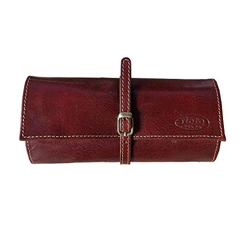 FLOTO Leather Jewelry Roll Women's Jewerly Accessory Bag (Vecchio Brown)