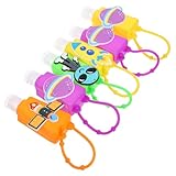 Healifty 6 piezas Botes de Viaje de Silicona con Funda de Dibujos Animados Dispensadores Portátiles Prueba de Fugas para Líquidos Botellas Reutilizables para Uso Diario Color Aleatorio