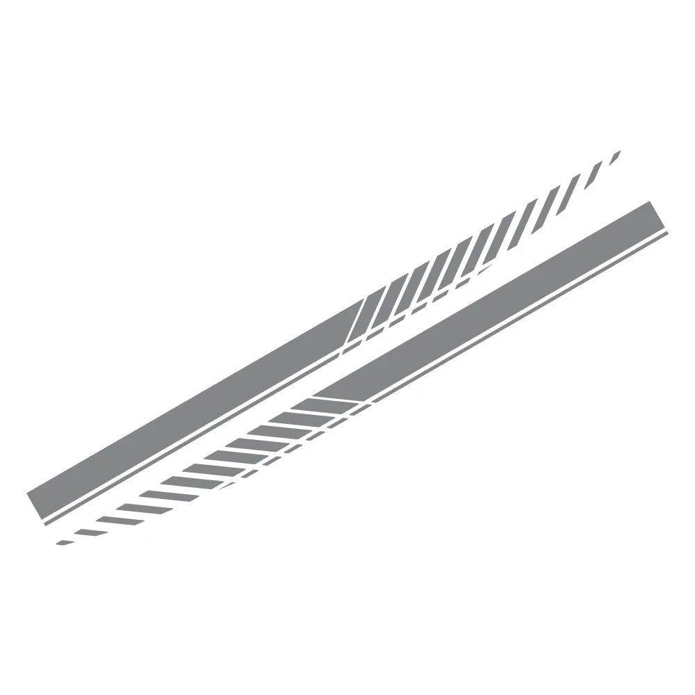 Car Door Side Skirt Racing Stripe Style Stickers Vinyl Film Decals Auto Tuning Accessories(Glossy Gray)