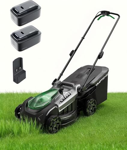 Image of 18 inch Cordless Lawn Mower, 40V Electric Lawn Mower with 2x8.0Ah Batteries & Charger, Brushless Motor, 50L Grass Bag, 2-in-1 Mulching & Bagging, 6-Position Height Adjustment