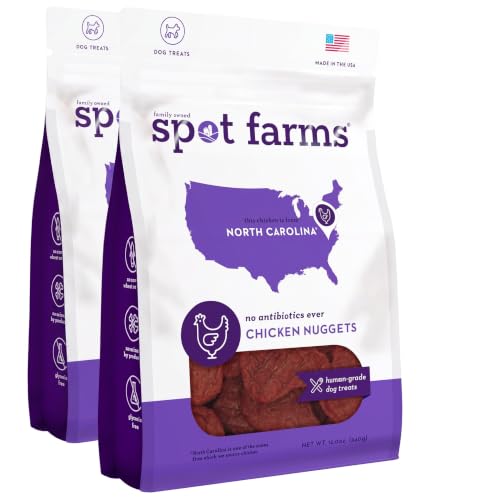 spot farms Chicken Nuggets Healthy All Natural Dog Treats Human Grade Grain Free 12 oz (Pack of 2)