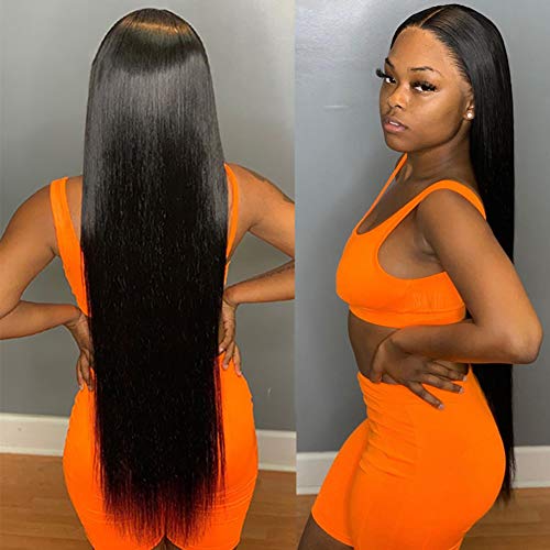 Straight Human Hair Bundles 9A 100% Unprocessed Brazilian Virgin Straight Hair 3 Bundles Silky Straight Hair Bundles Natural Black Color(16 18 20, Straight Bundles)