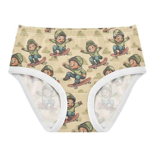 ZZKKO Skateboarding Boy Girls Underwear Toddler Panties for Girls Comfort Brief Size 2-8T