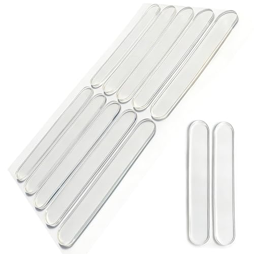 ZURYNIX 50 PCS Door Silencer Long Strip - Self-Adhesive High Transparent Rubber Cabinet Door Bumper for Slamming Pads Anti-Collision Quiet Closure for Home Office & Cabinets