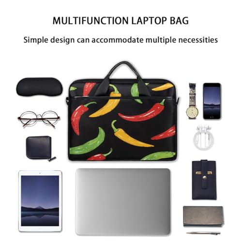 Bolsa para laptop con estampado de chiles coloridos 15 pulgadas miniatura 7