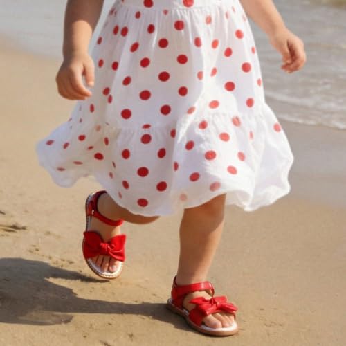 Image of ESTINE Toddler /Little Kid Girls Bow Open Toe Flat Evening Dress Sandals