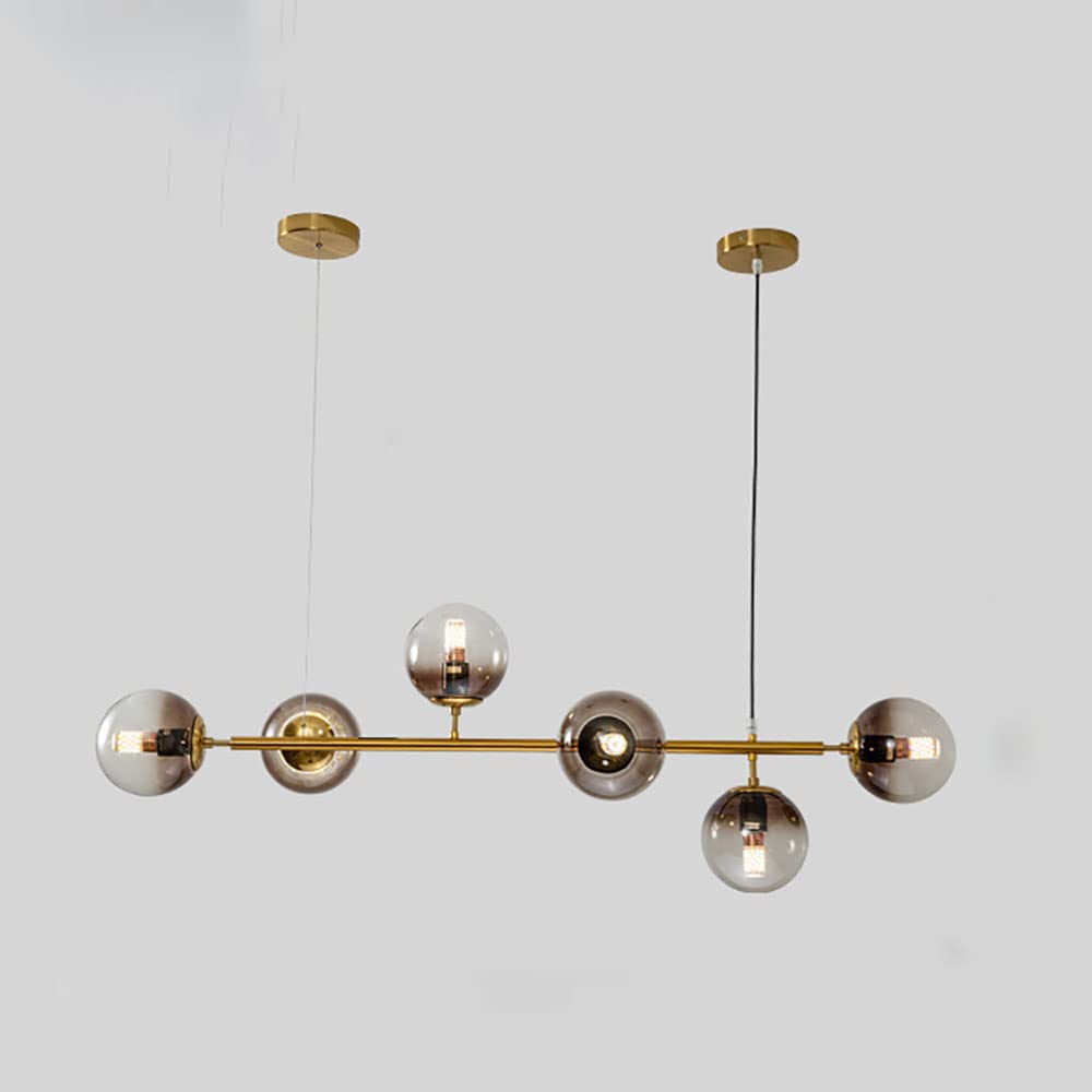Lampe suspendue table à manger avec lustre boule de verre chic
