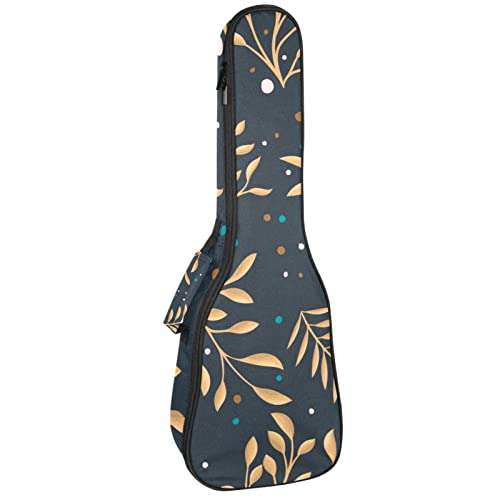Housse ukulélé ténor rembourrée et imperméable de 53,3 à 61 cm motif feuilles