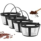 TQEONKL 8-12 Cups Reusable Coffee Filter Baskets 4-Pack, Compatible with Mr. Coffee, Black & Decker, Cuisinart & More, White, Small