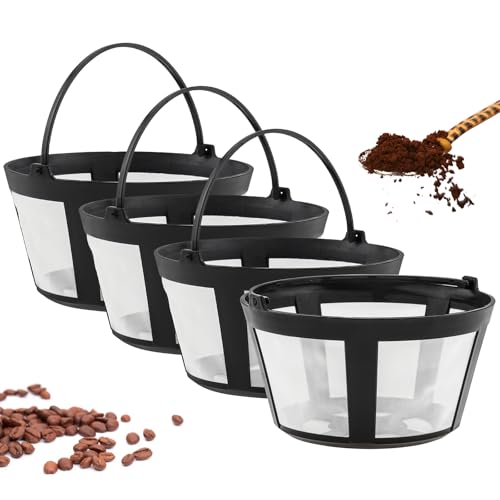 TQEONKL 8-12 Cups Reusable Coffee Filter Baskets 4-Pack, Compatible with Mr. Coffee, Black & Decker...