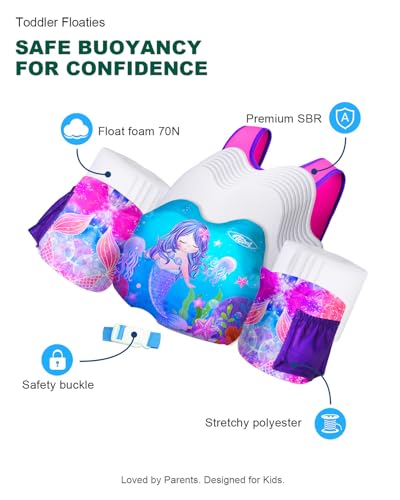 Image of AEOCOO Puddle Float Jumper for Swiming, Toddler Swim Vest for Water Play, Pool Floats with Swimming Arm Floaties Swim Jacket & Water Wings for Kids Swimmies, Boys, Girls, Ninos