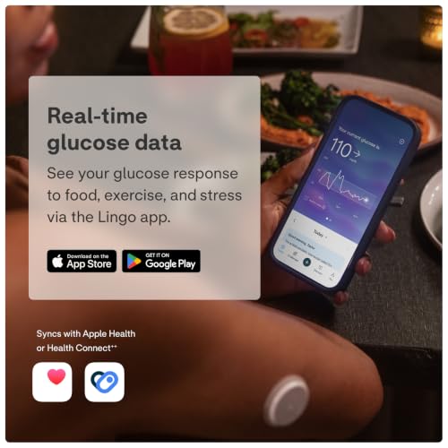 Image of Lingo Continuous Glucose Monitor (CGM) 4-Pack. 24 /7 Glucose Tracking