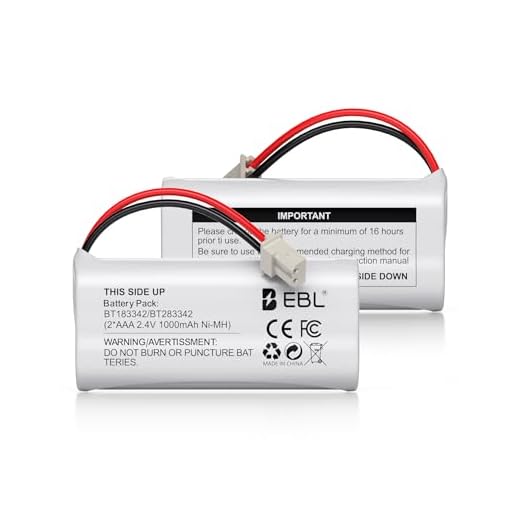 EBL BT162342/BT262342 2.4V 1000mAh Ni-MH Battery Compatible for BT183342/BT283342 BT166342/BT266342 VTech CS6114 CS6419 CS6719 at&T EL52300 CL80111 Cordless Phone (Pack of 2) White