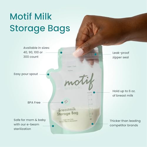 Motif Medical AAC0008-06 Milk Storage Bags, 6 Oz Milk Freezer Bag thumb #1