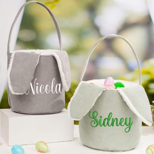 Dangyuxia Custom Easter Basket for Kids,Personalized Easter Basket with Name,Custom Name Baby Basket (Multicolor)