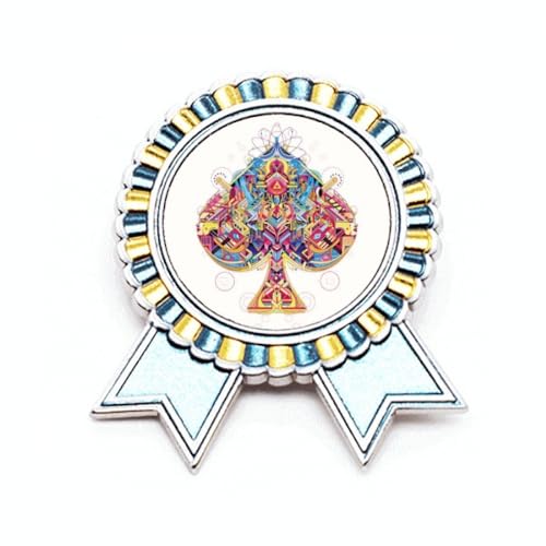 Broche carte à jouer motif géométrique métal taille M pour look chic