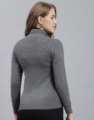 Image of Monte Carlo Women Regular Fit Full Sleeve Solid T Neck Winter Cardigan (Pack of 1)