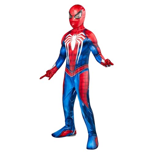 Rubies Disfraz Spiderman Gamer-Verse Premium para niños y niñas, Jumpsuit con cubrebotas, máscara de tela y guantes con tela de araña, Oficial Marvel para Carnaval, Halloween, Cumpleaños, Navidad