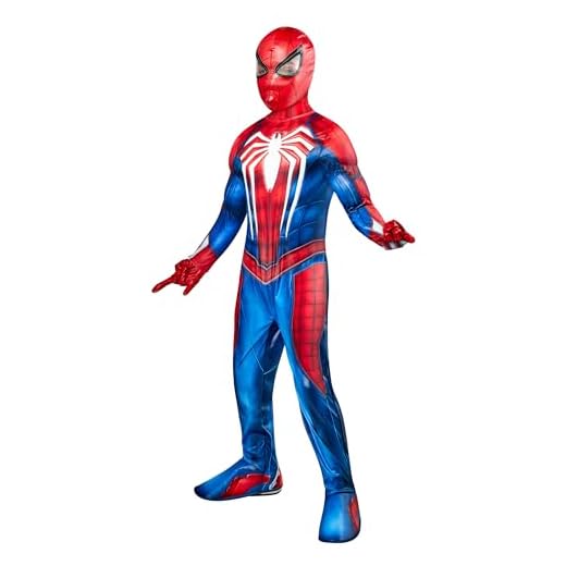 Rubies Disfraz Spiderman Gamer-Verse Premium para niños y niñas, Jumpsuit con cubrebotas, máscara de tela y guantes con tela de araña, Oficial Marvel para Carnaval, Halloween, Cumpleaños, Navidad