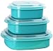 Calypso Basics by Reston Lloyd 6-Piece Microwave Cookware, Steamer and Storage Set, Turquoise