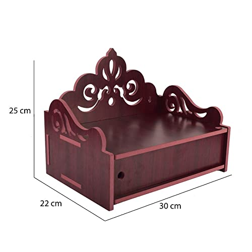 Krupasadhya Wooden Art Wall Mount Temple for Home Shop Office| Puja Mandir |Home Decor Beautiful Wooden Temple (447T) 4