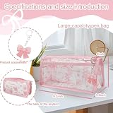 TASOMUTY 1Pcs Bow Pencil Case, Bow Pencil Pouch With Bow Pendant, Gifts Featuring Cute Designs, Cute Makeup Bag For Women(Pink)