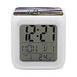 LPAGBCNU Reloj despertador digital LED con 7 colores cambiantes con...